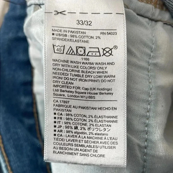 Gap Slim Stretch Ripped Jeans Size 33/32 - Picture 5 of 6